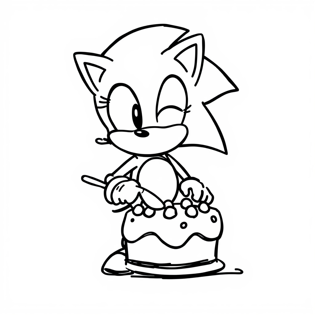 Sonic baking a cake