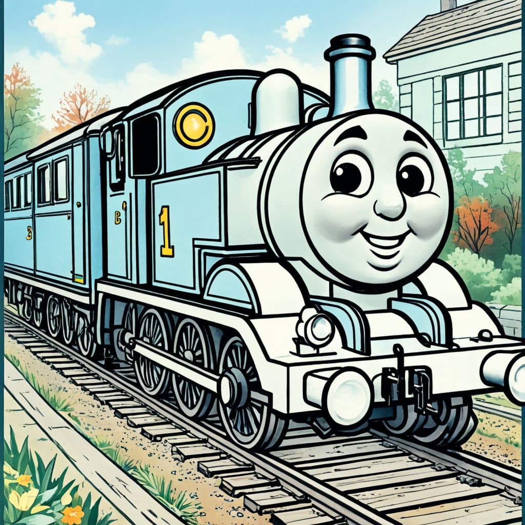 Colored Percy - the green engine from Thomas & Friends carrying mail