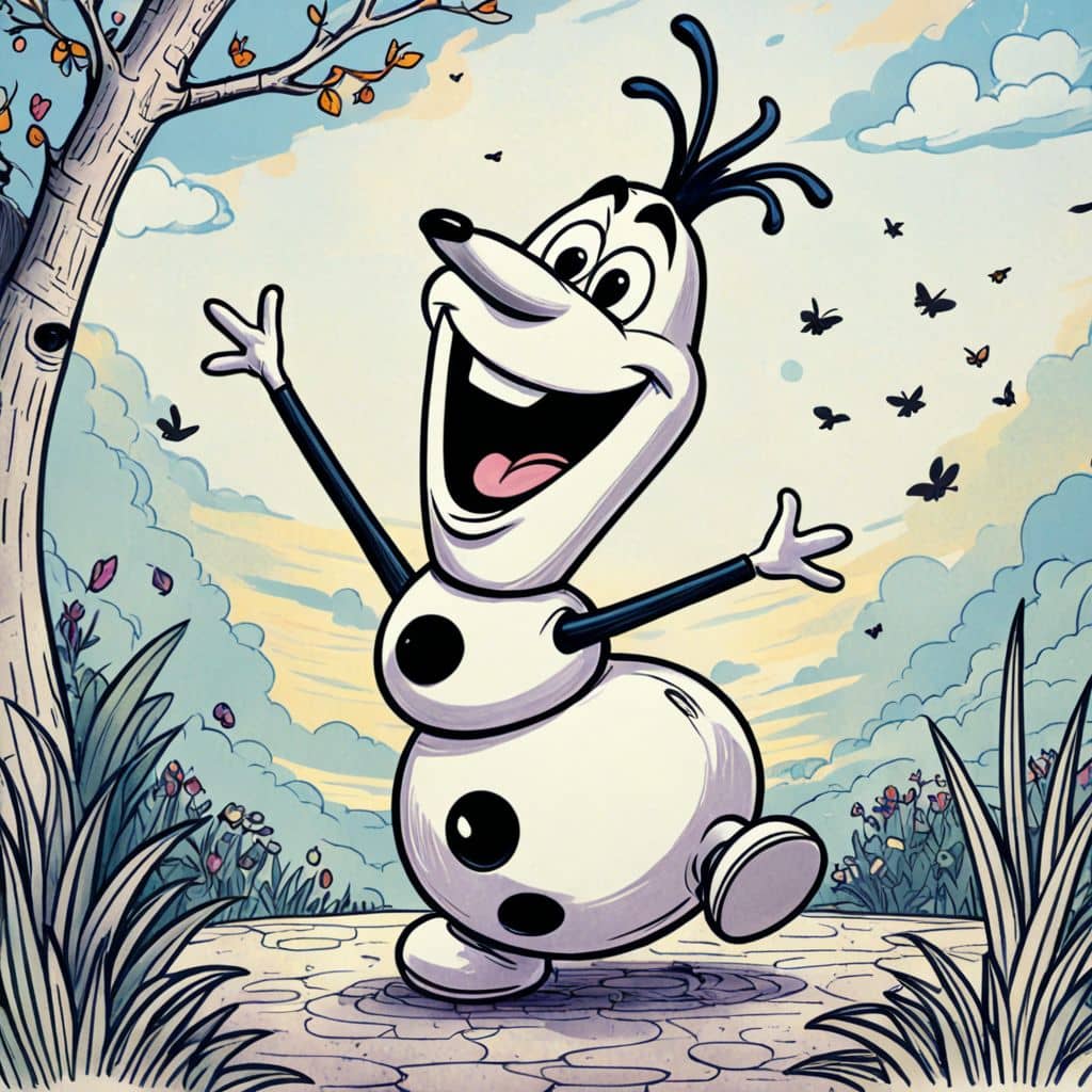 Colored Olaf - singing in summer