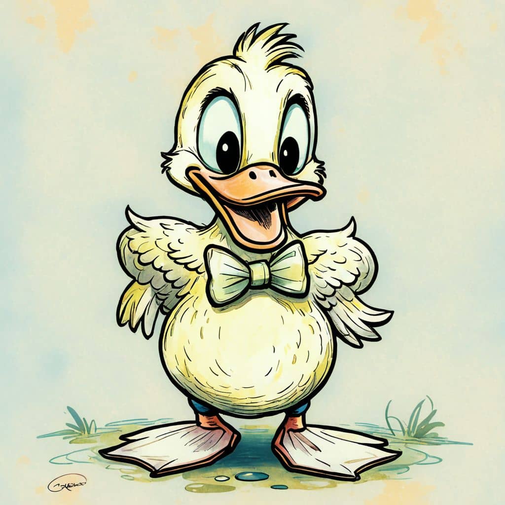 Colored Duck wearing a cute bow tie