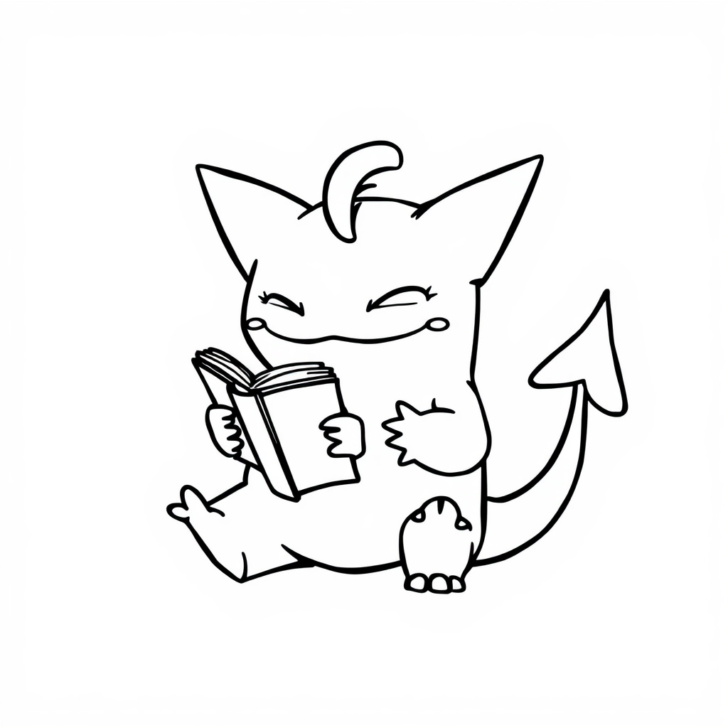 Gengar reading a book