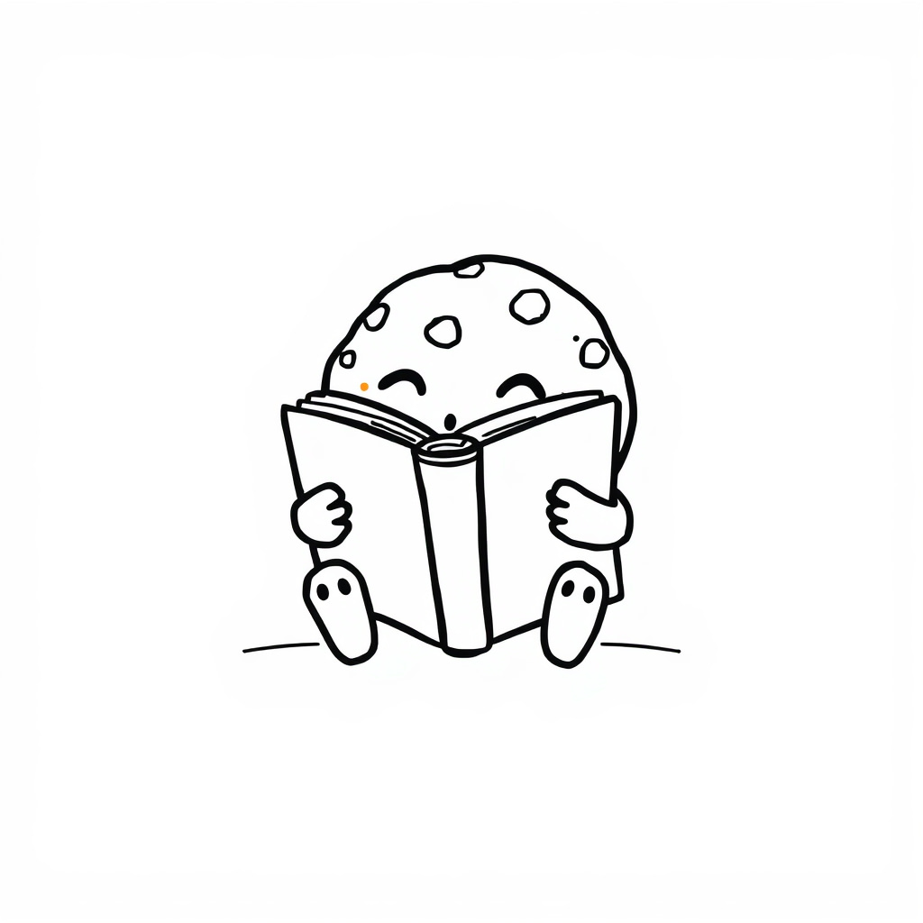 Cartoon Cookie reading book