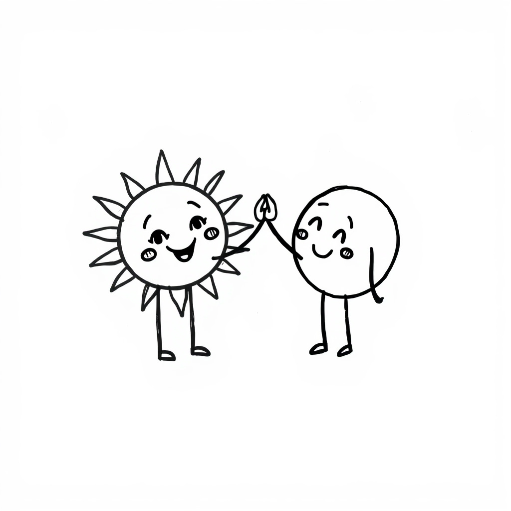 Sun and Moon high-fiving