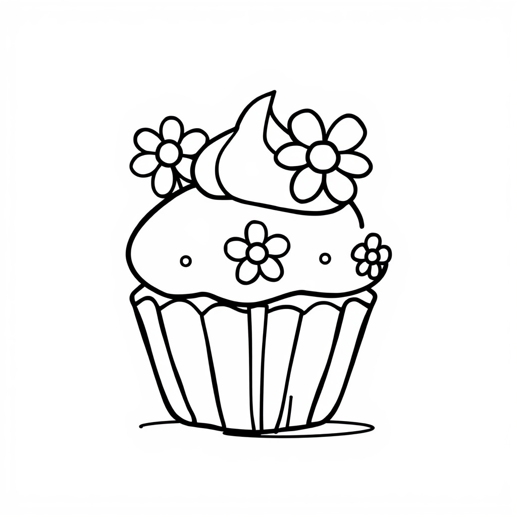 Spring cupcakes with flowers