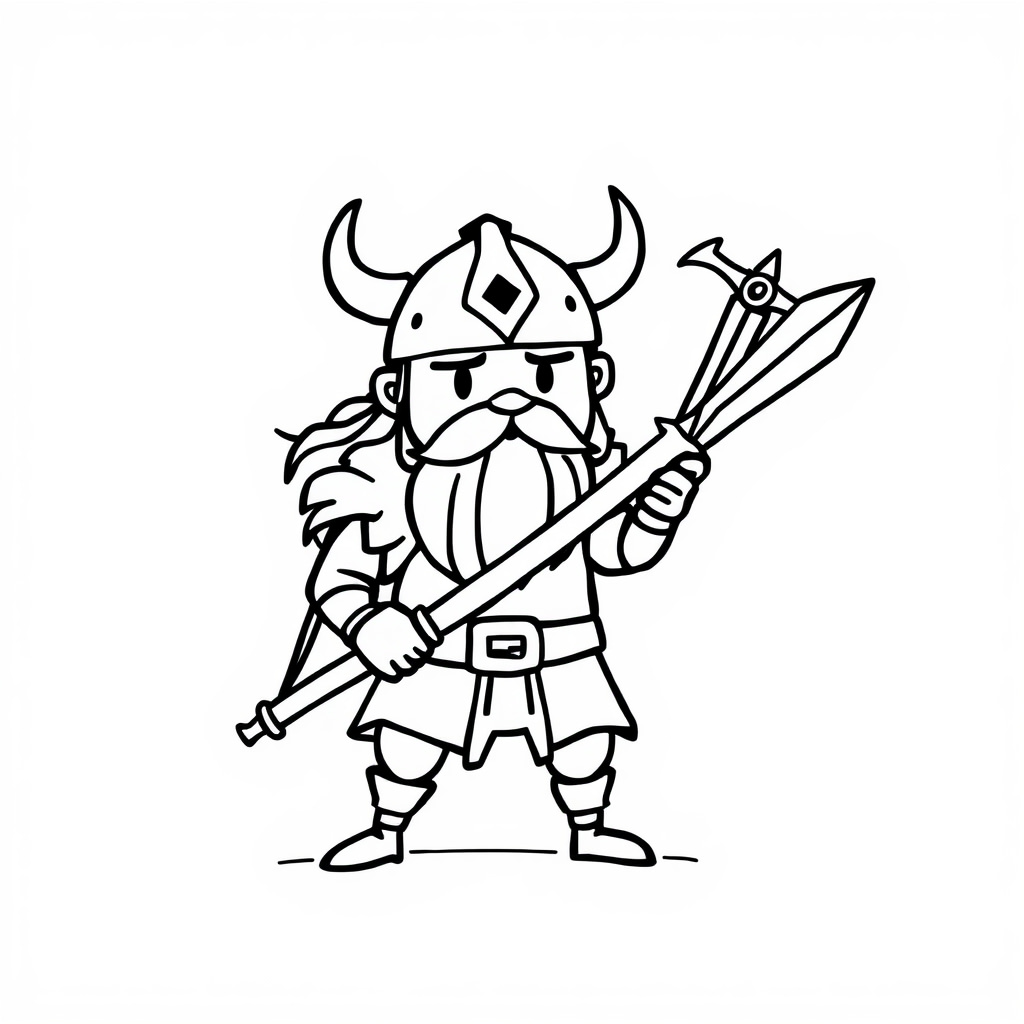 Viking warrior with broadsword