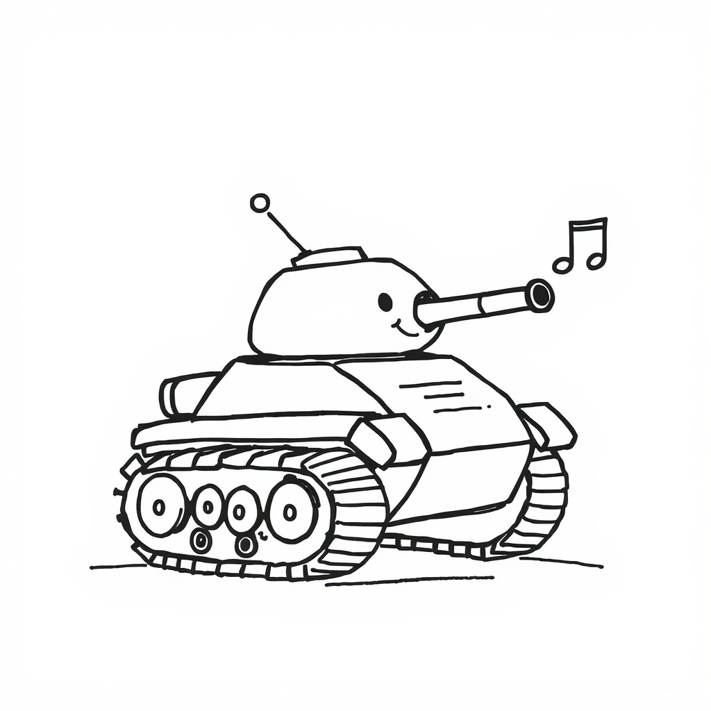 Tank with antennae listening to music