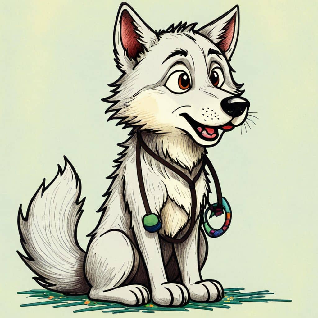 Colored Wolf as a doctor