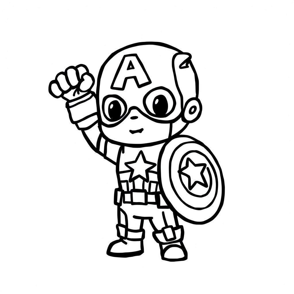 Captain America with shield raised