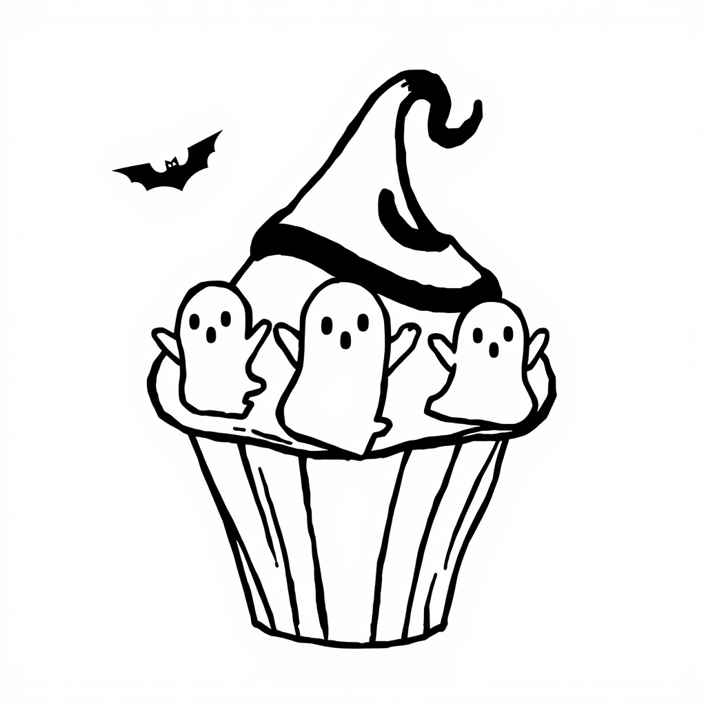 Halloween cupcakes with ghosts