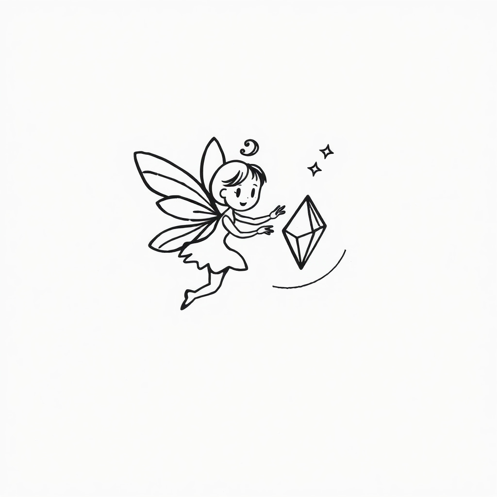 Fairy spinning around a floating gem