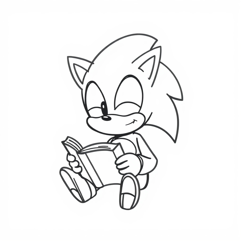 Sonic reading a book