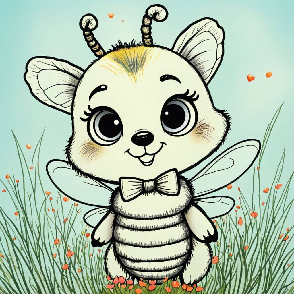 Colored Bee wearing a cute bow tie