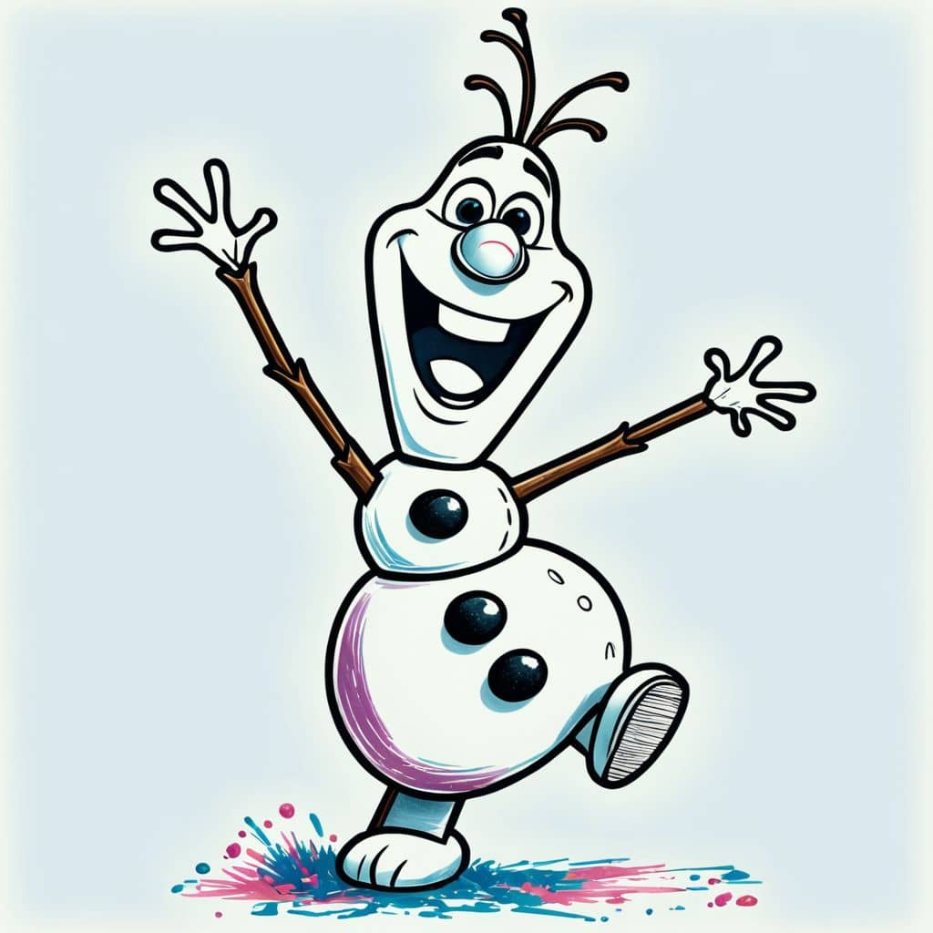 Colored Olaf - dancing joyfully