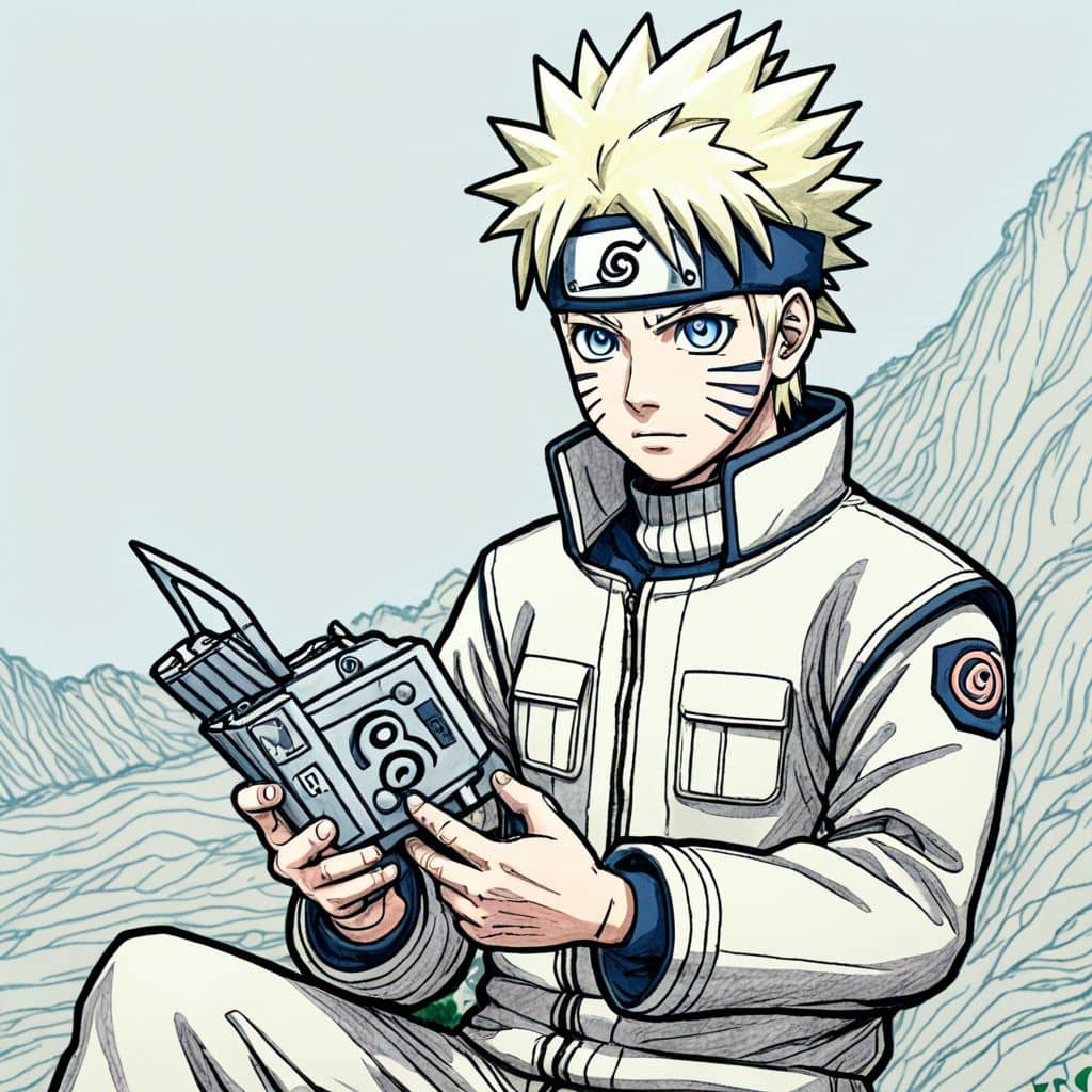 Colored Kakashi Hatake from Naruto reading a tiny book