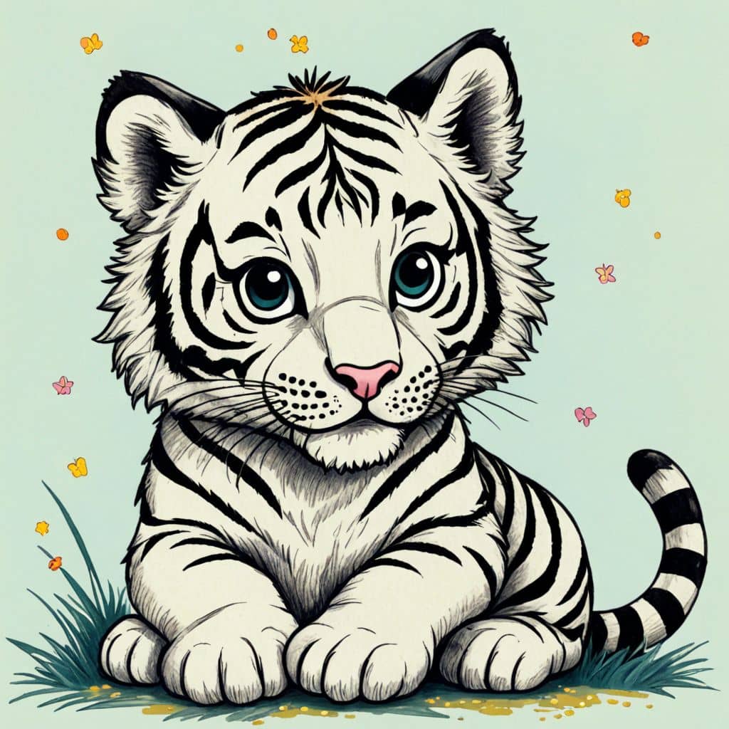 Colored Tiger with sparkling eyes