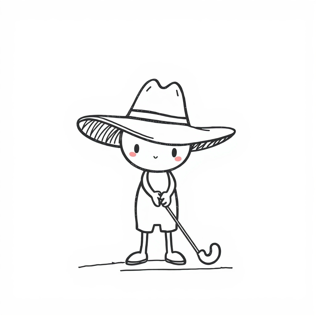 A cowboy hat playing golf