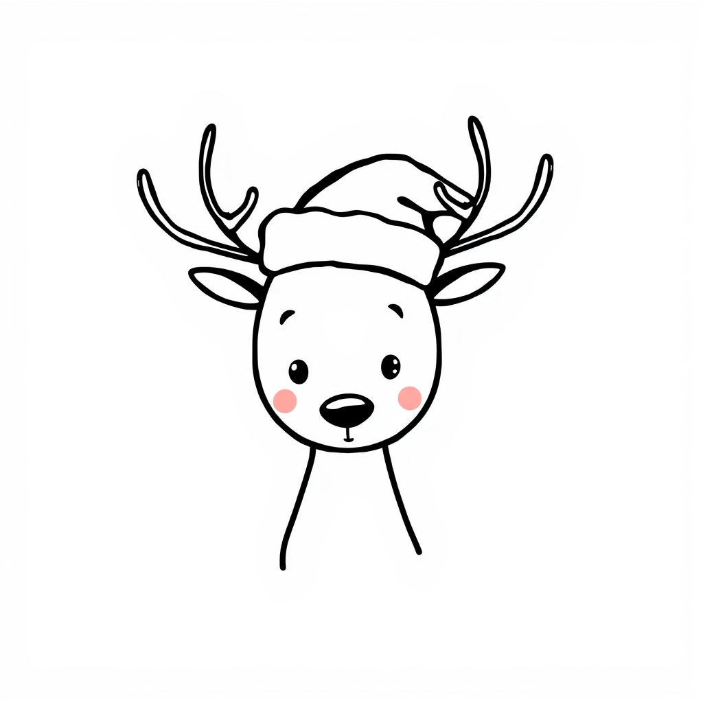 Deer wearing a Santa hat