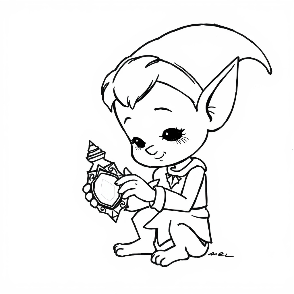 Elf examining mystical amulet