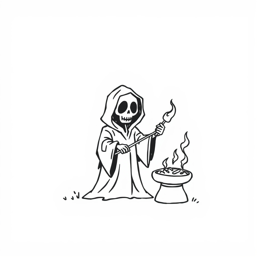 Grim Reaper at summer barbecue