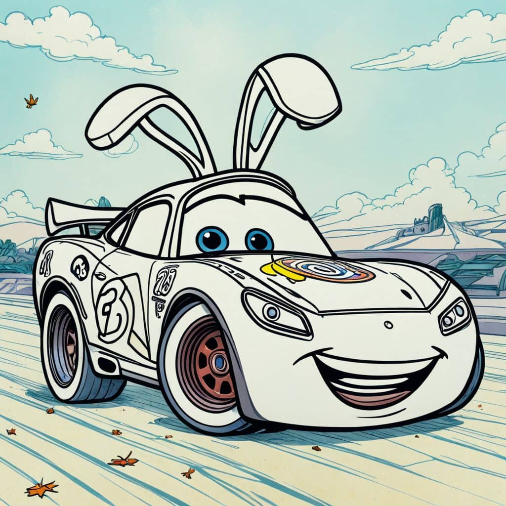Colored Guido from Disney Cars with bunny ears