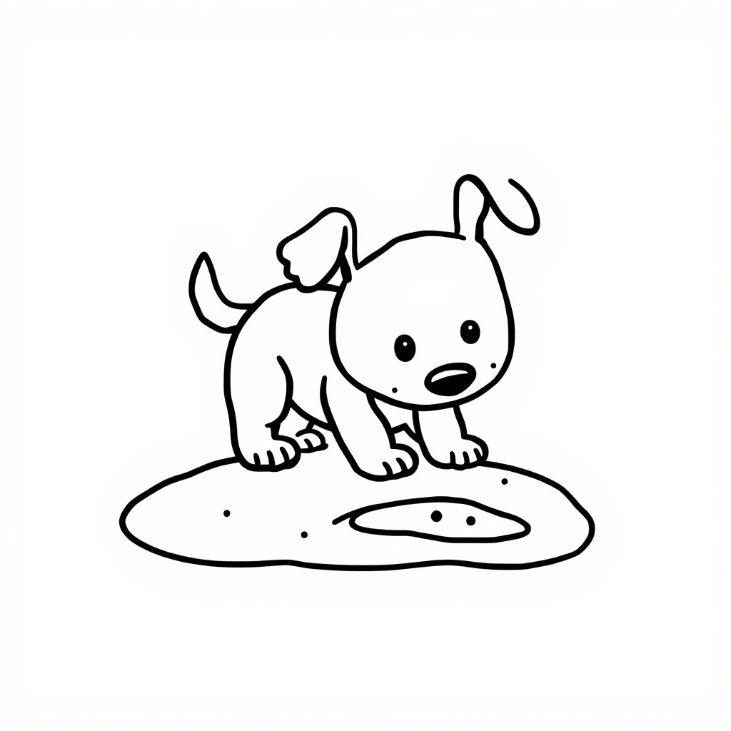 Dog digging a hole