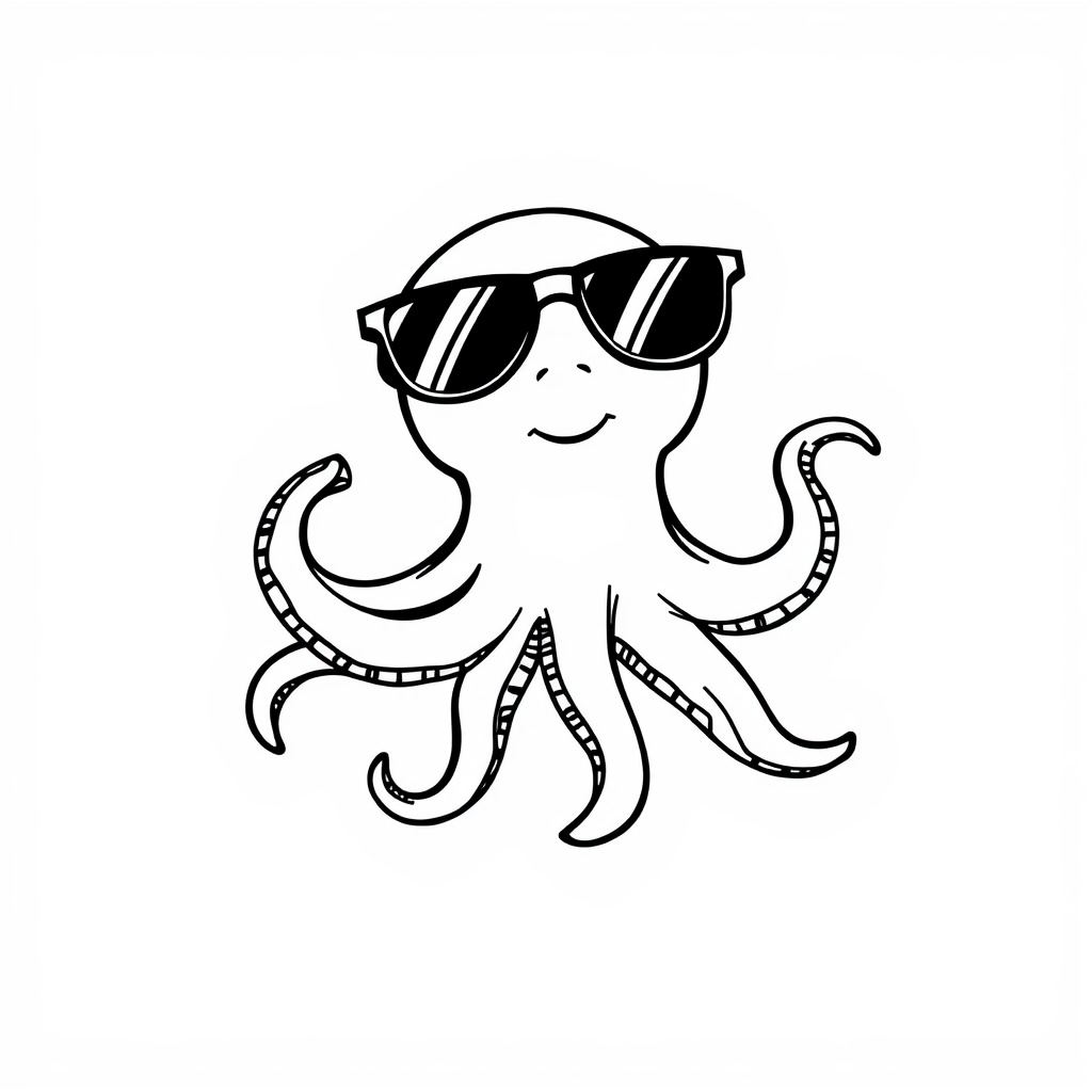 Octopus wearing sunglasses