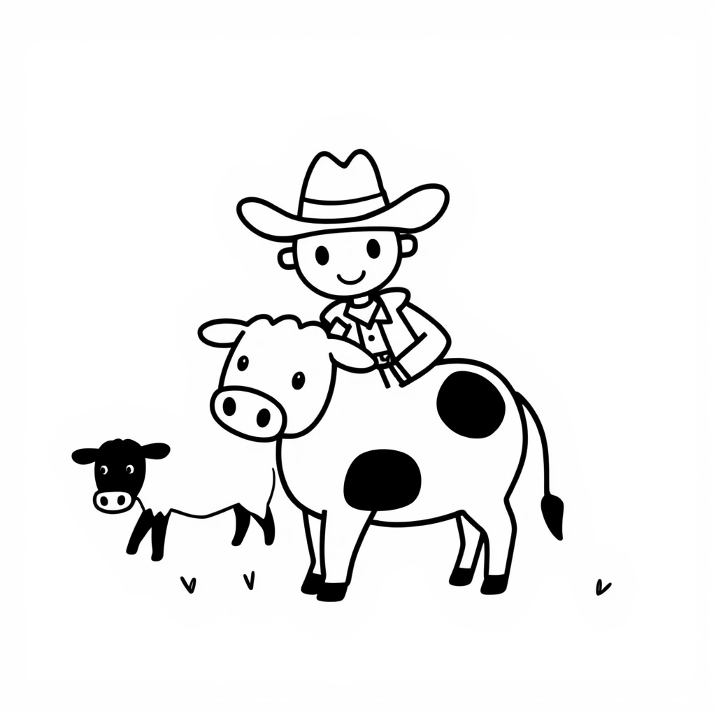 Cowboy herding cattle