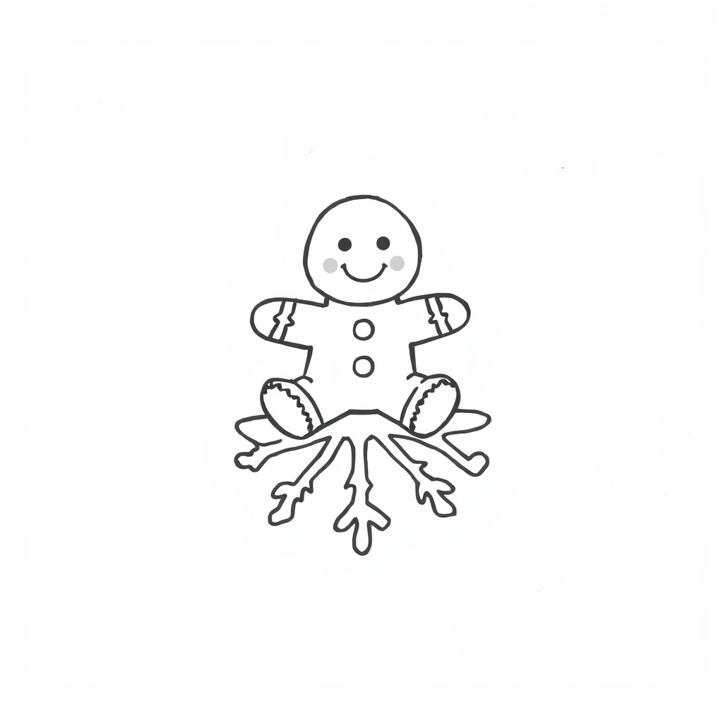 Gingerbread Man sitting on a snowflake