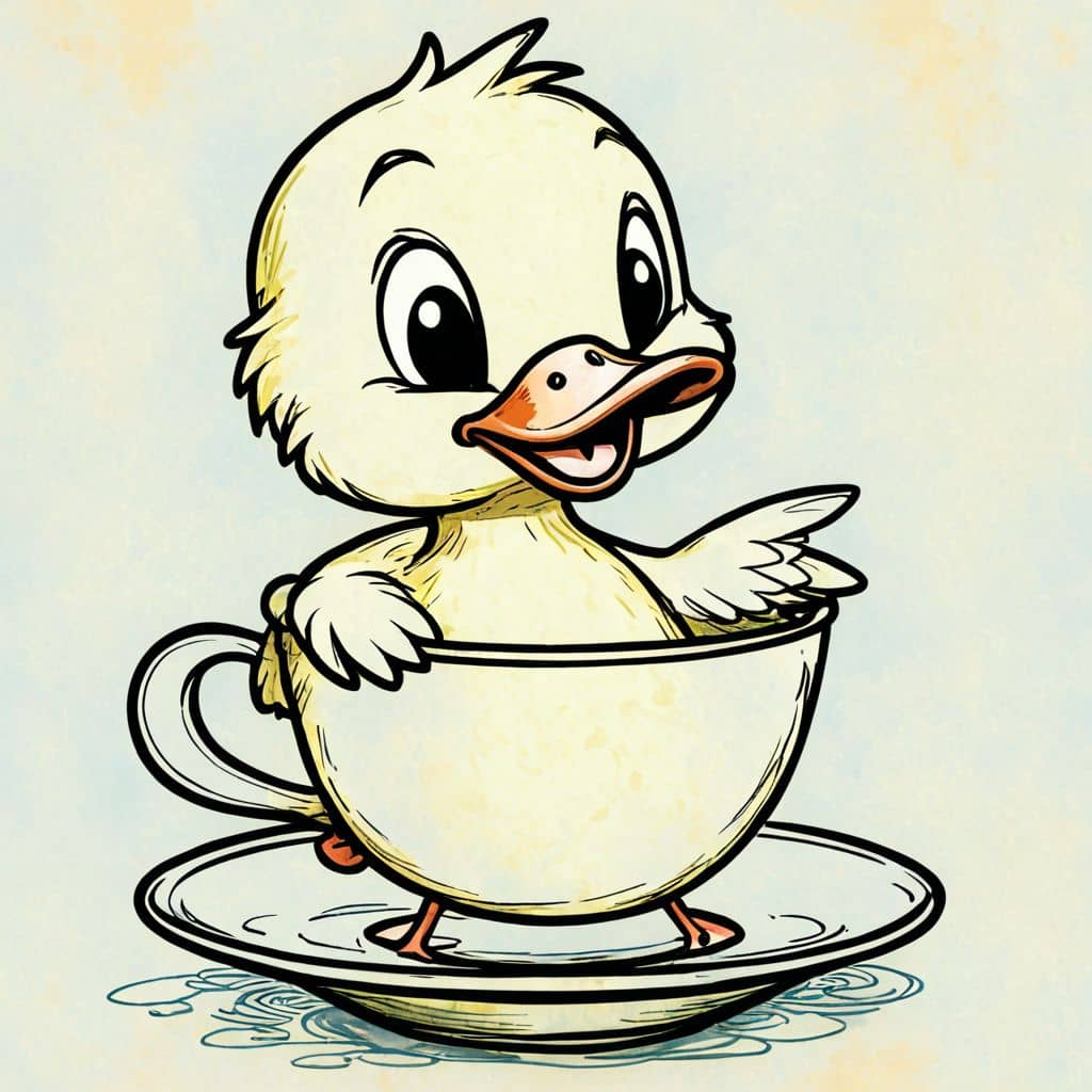 Colored Duck in a teacup