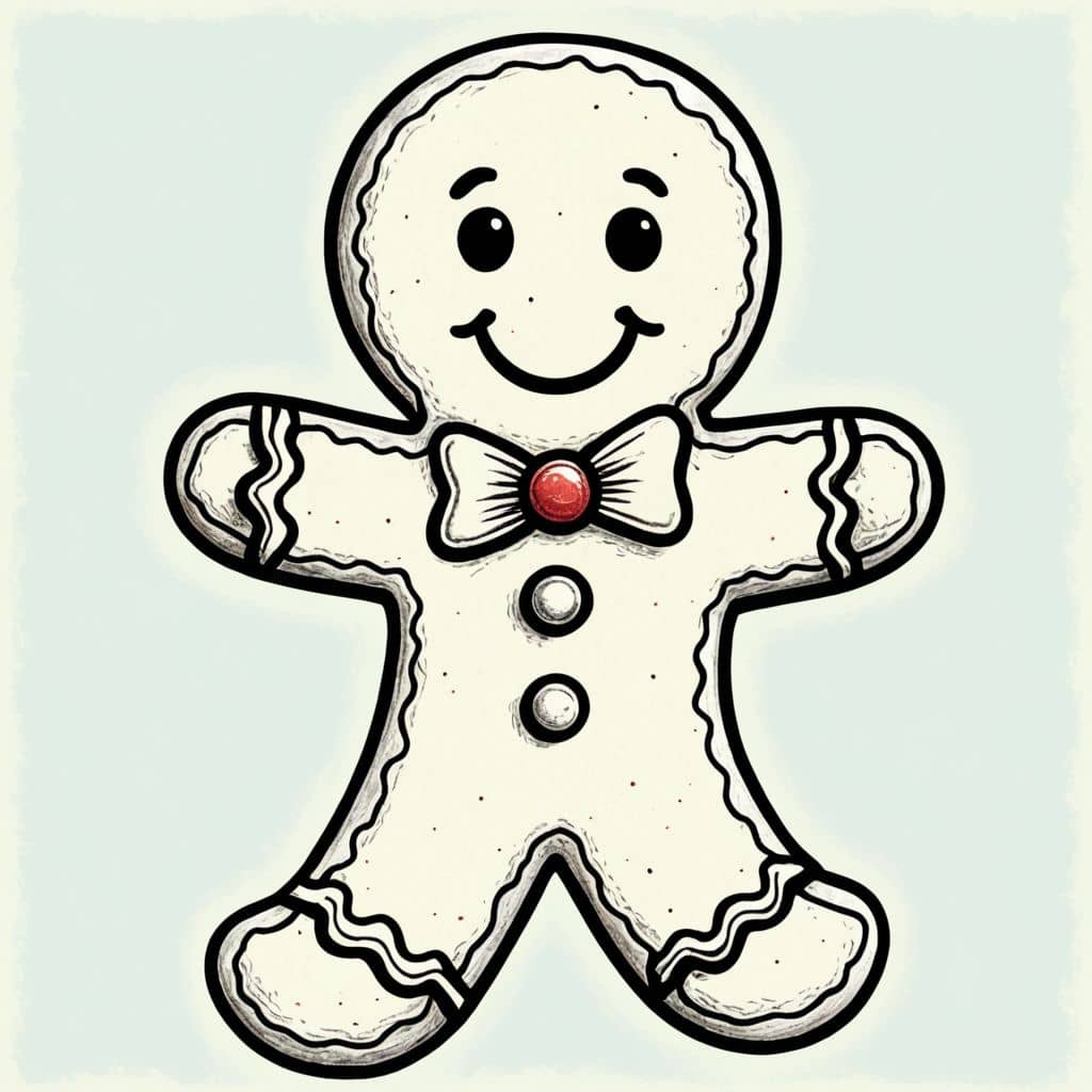 Colored Gingerbread Man with a bowtie