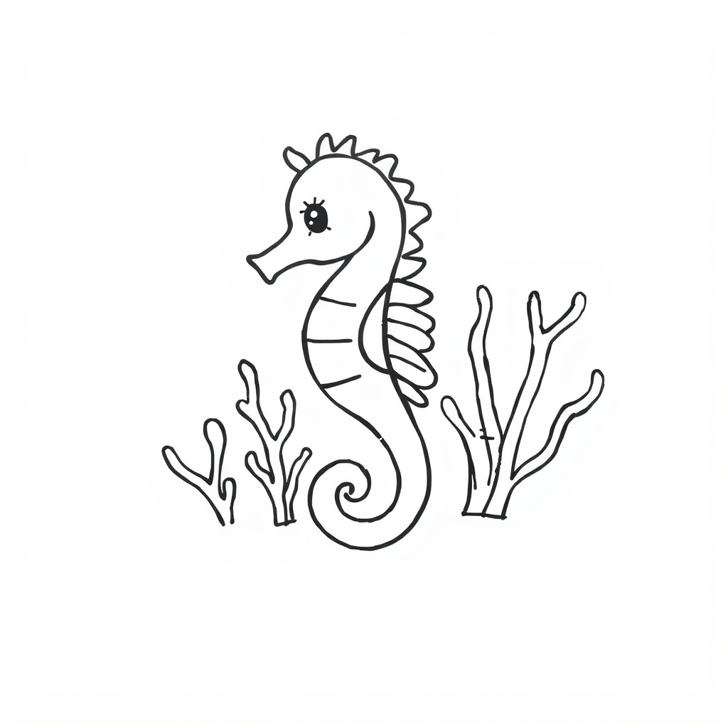 Seahorse among coral.