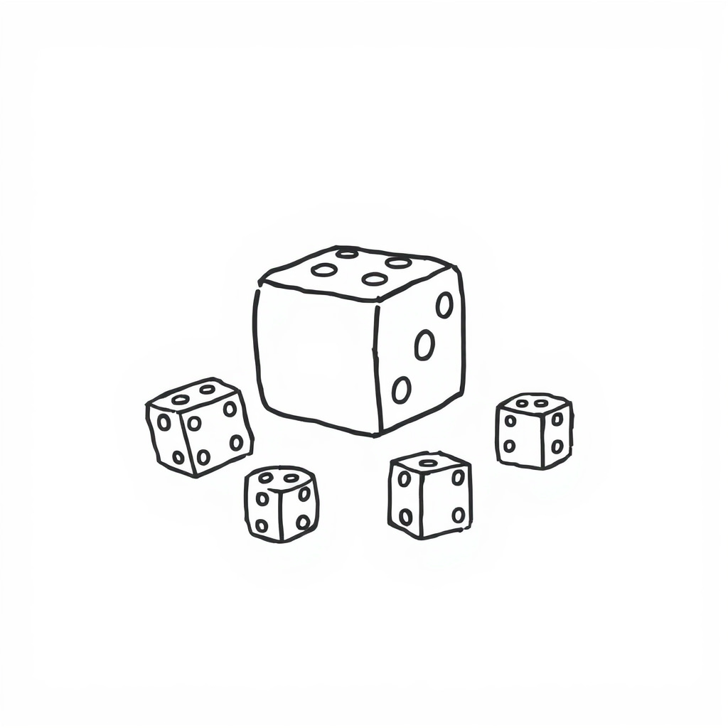 Arranging dice in patterns.