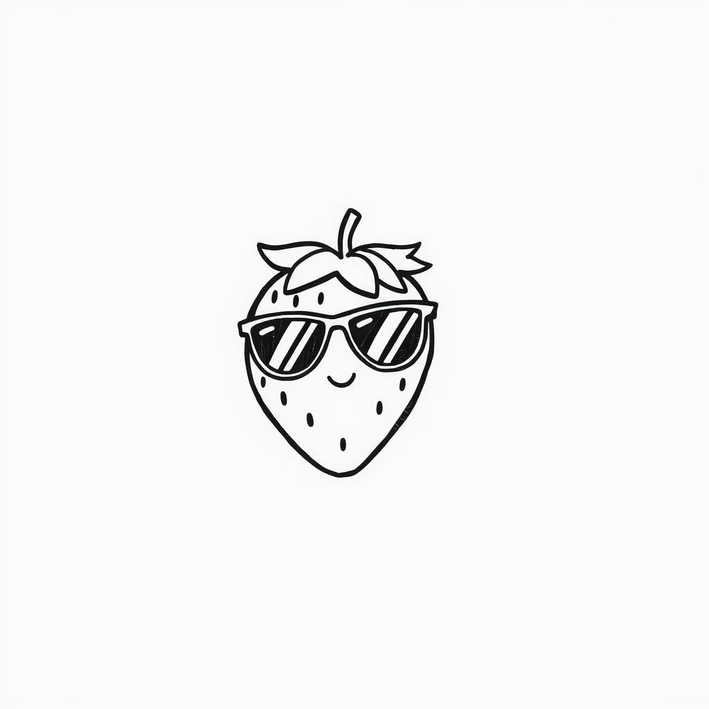 Cool Strawberry With Sunglasses.