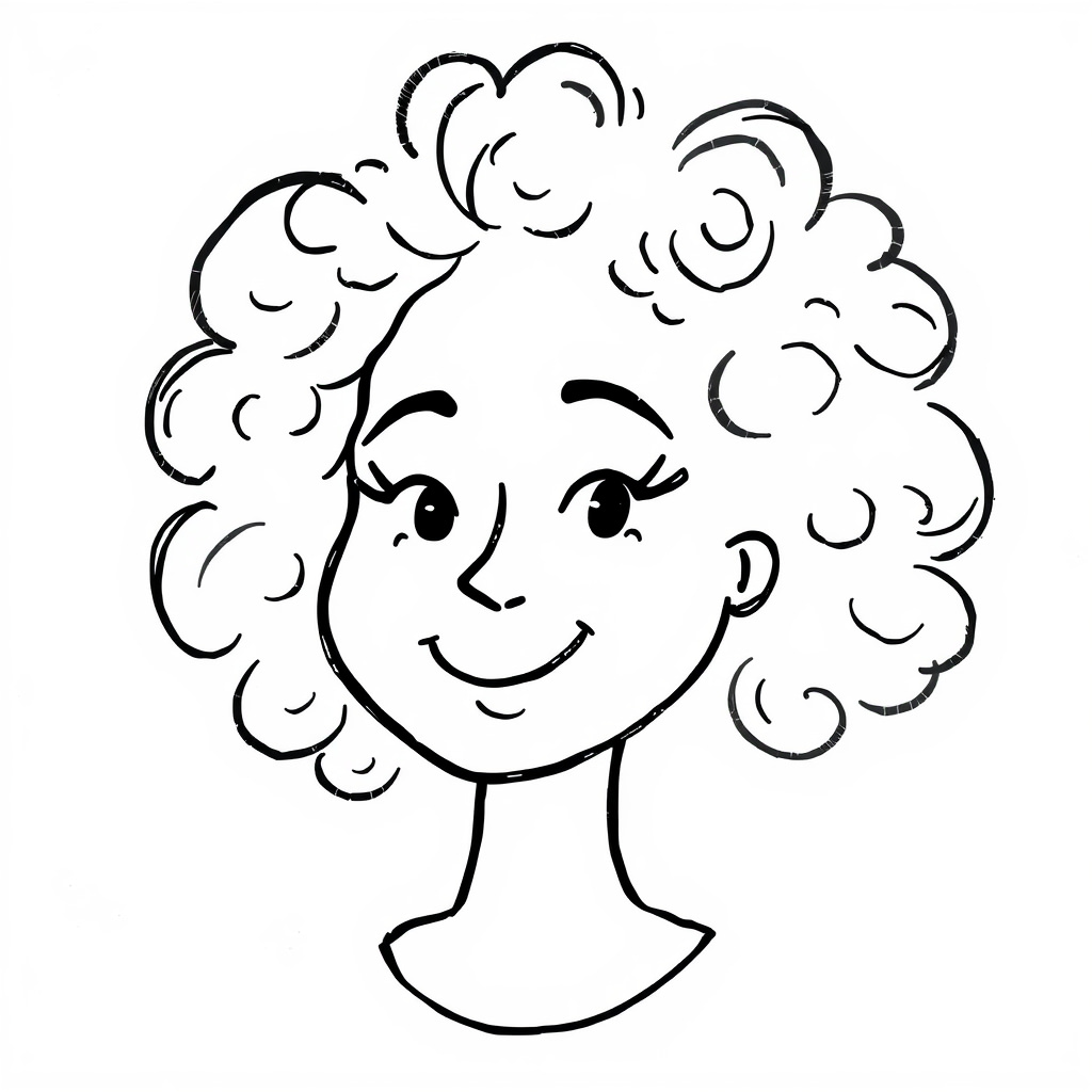 Woman with curly afro.