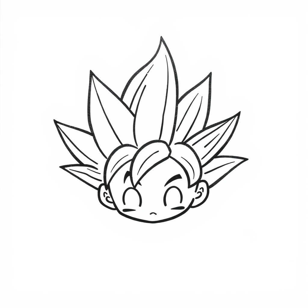 Goku's spiky Super Saiyan hair