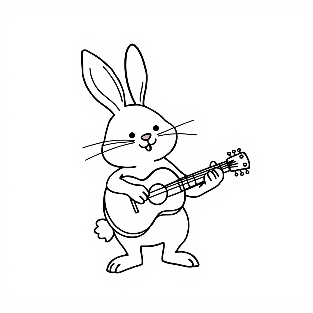 Bunny playing guitar