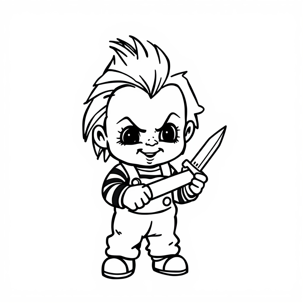 Chucky holding a knife