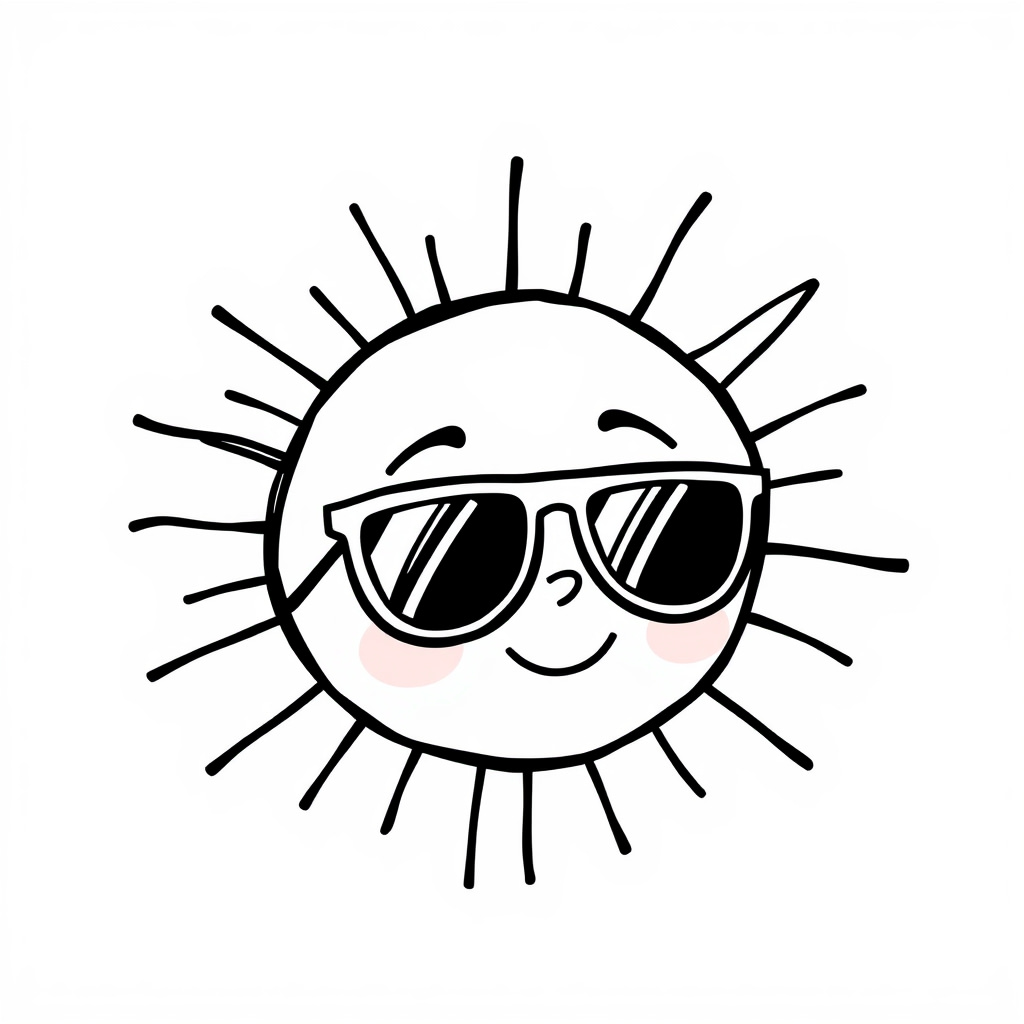 Sun wearing sunglasses