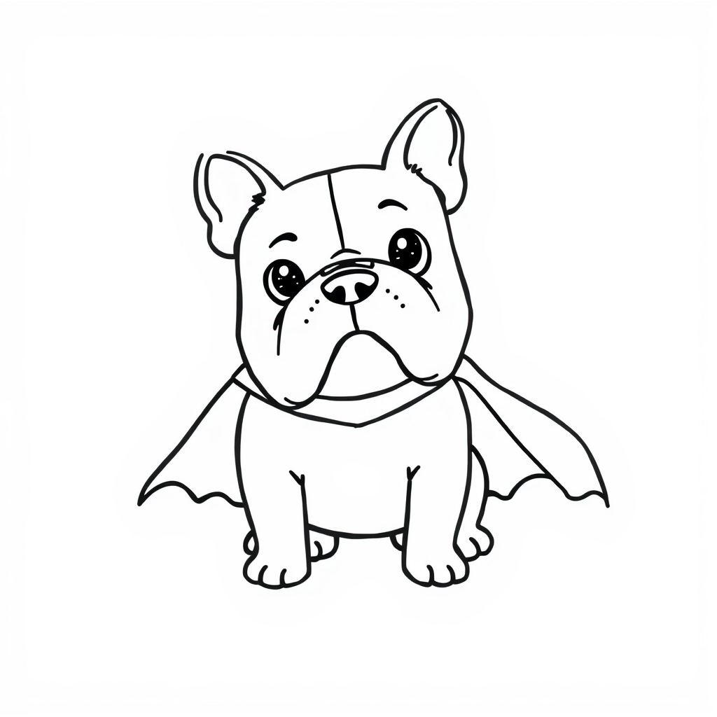 Bulldog wearing a superhero cape