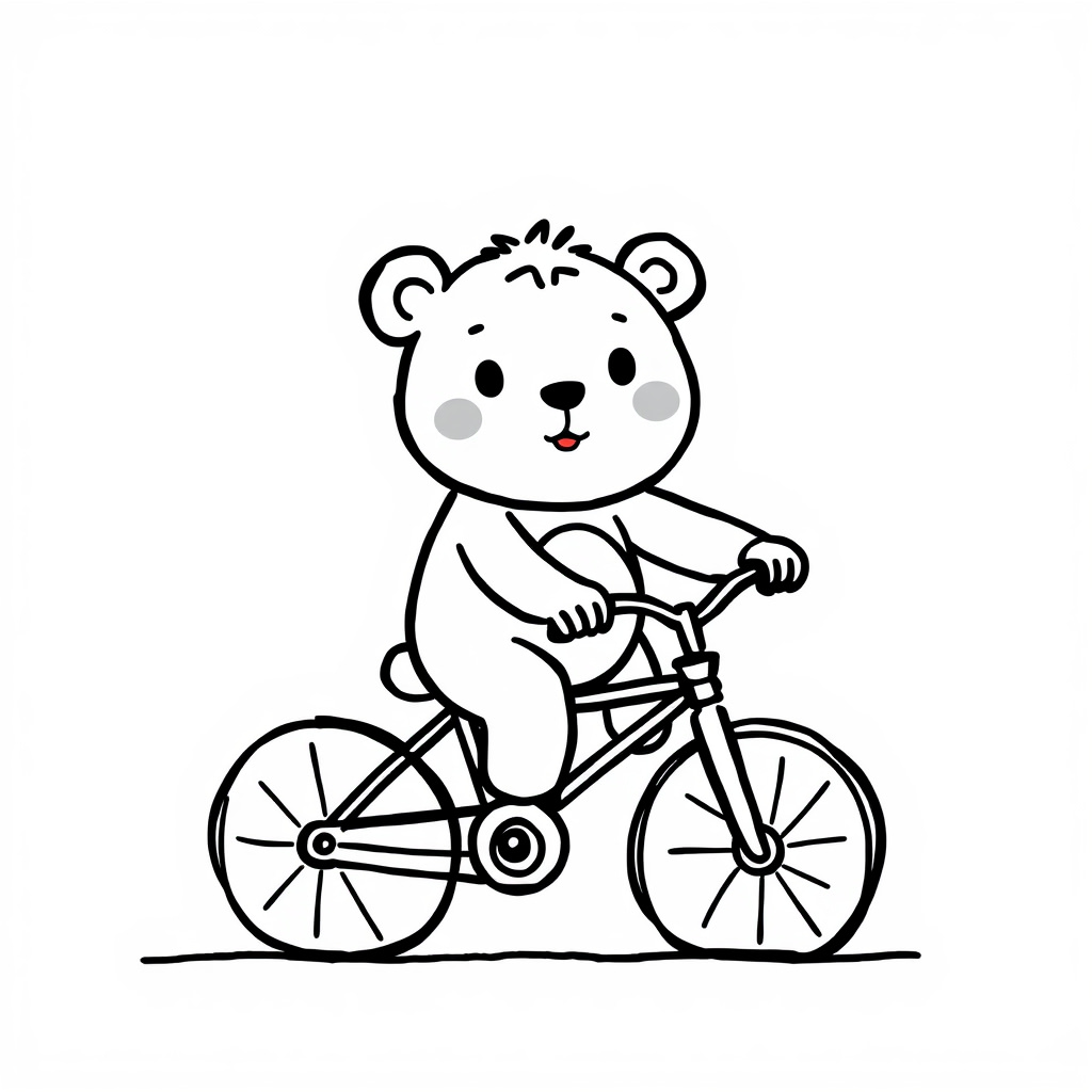 Funshine Bear riding a bike