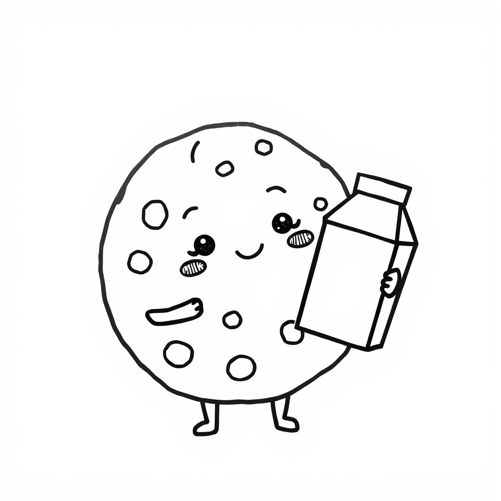 Cookie holding a milk carton