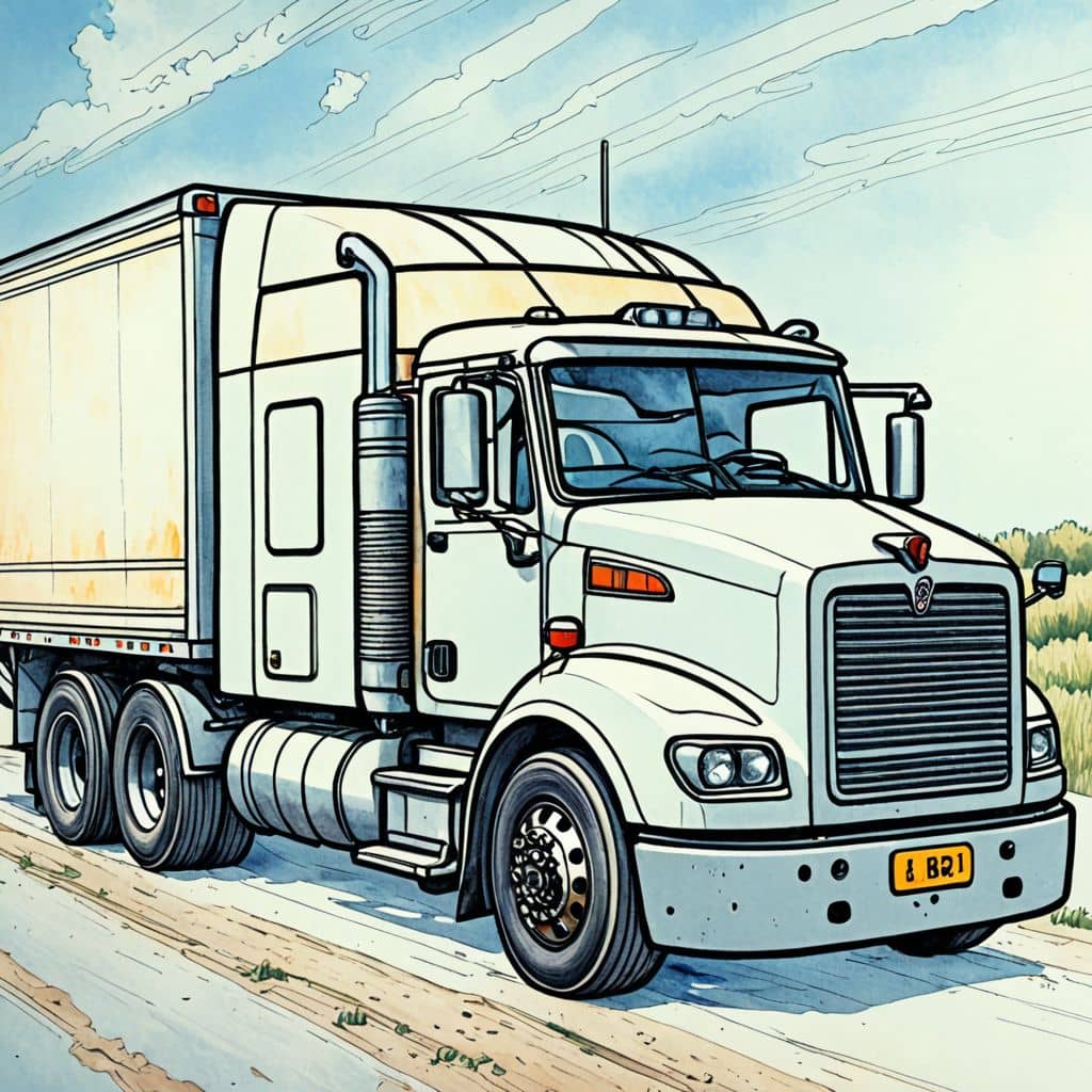 Colored Truck Driver refueling at gas station