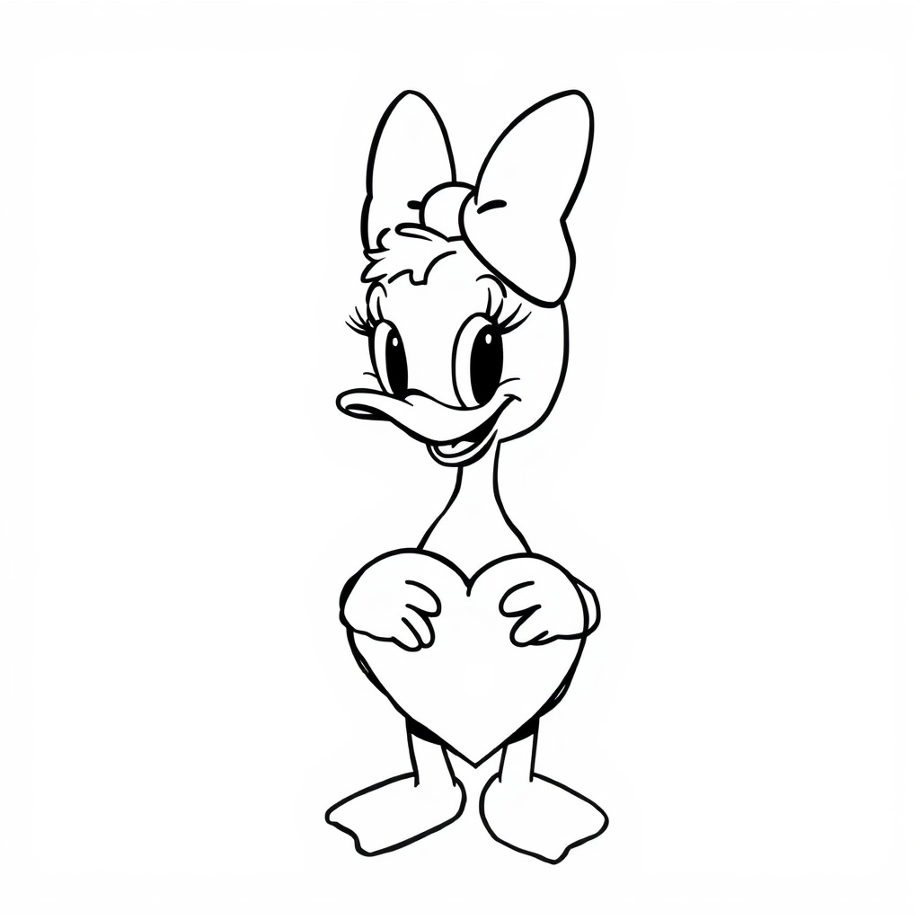 Daisy Duck holding Valentine's Day heart