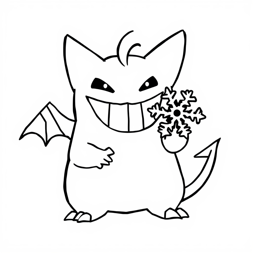 Gengar holding a snowflake