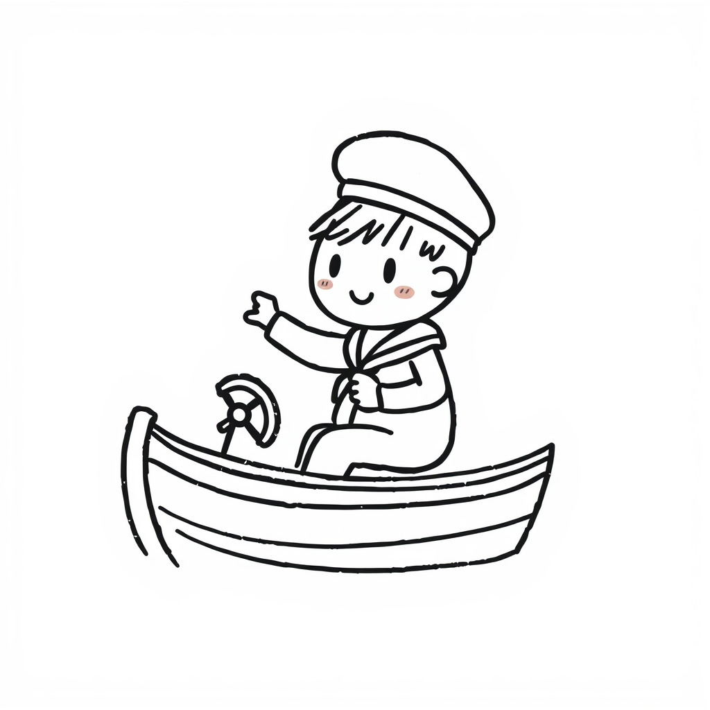 Sailor navigating boat