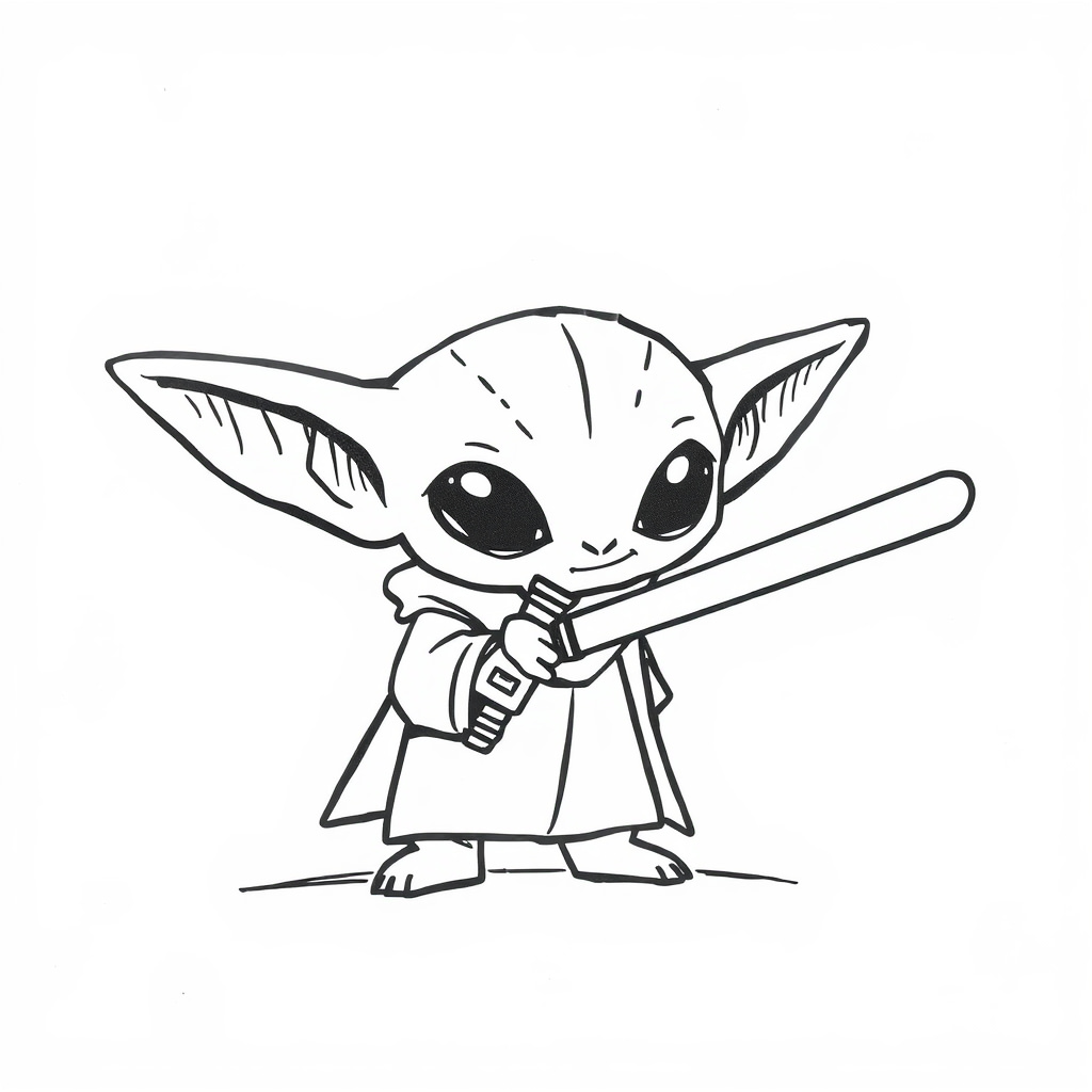 Tiny alien with large lightsaber