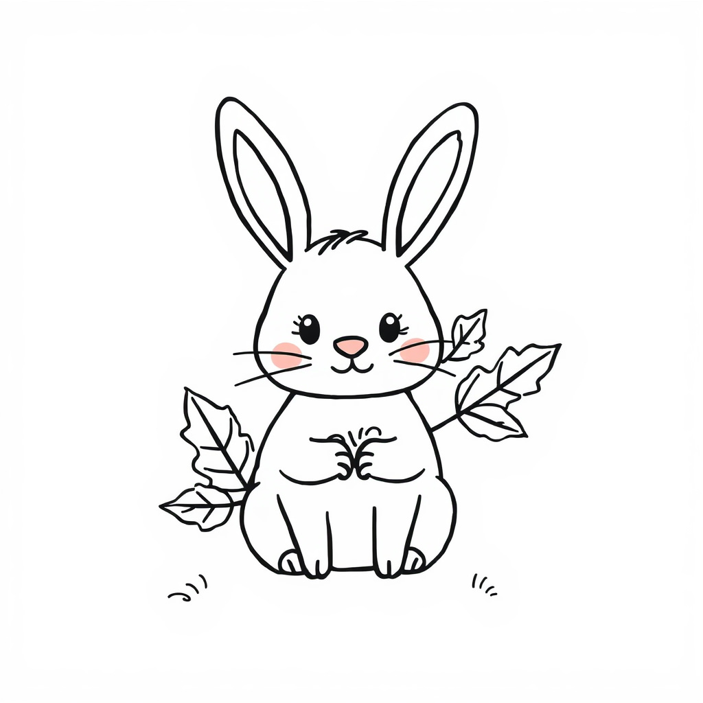 Bunny with autumn leaves