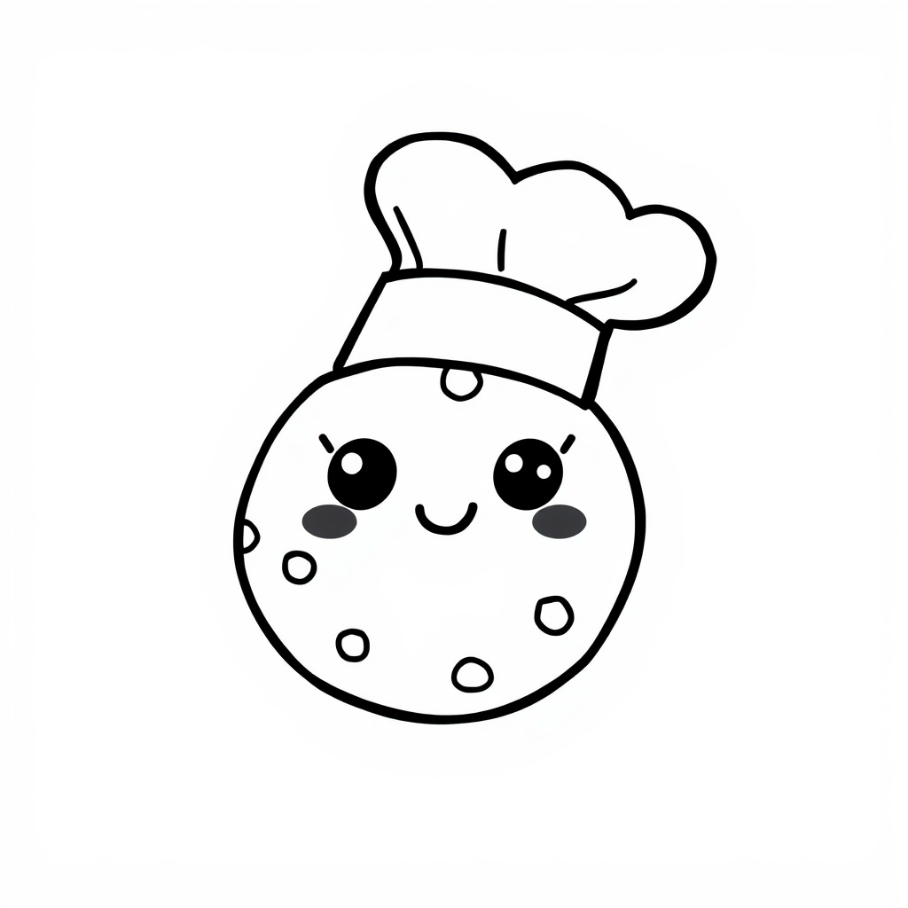 Cookie wearing chef's hat