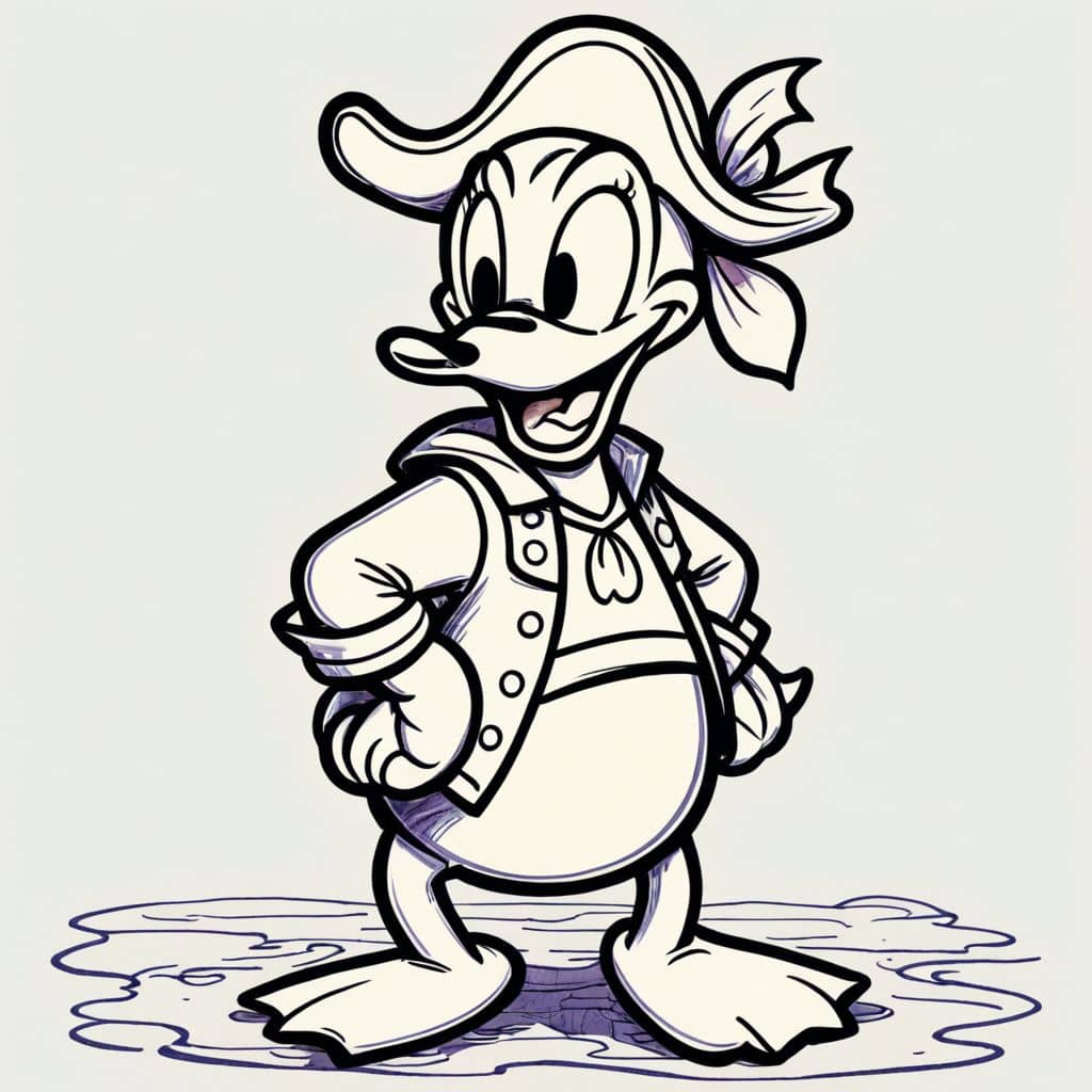 Colored Donald Duck - pirate outfit