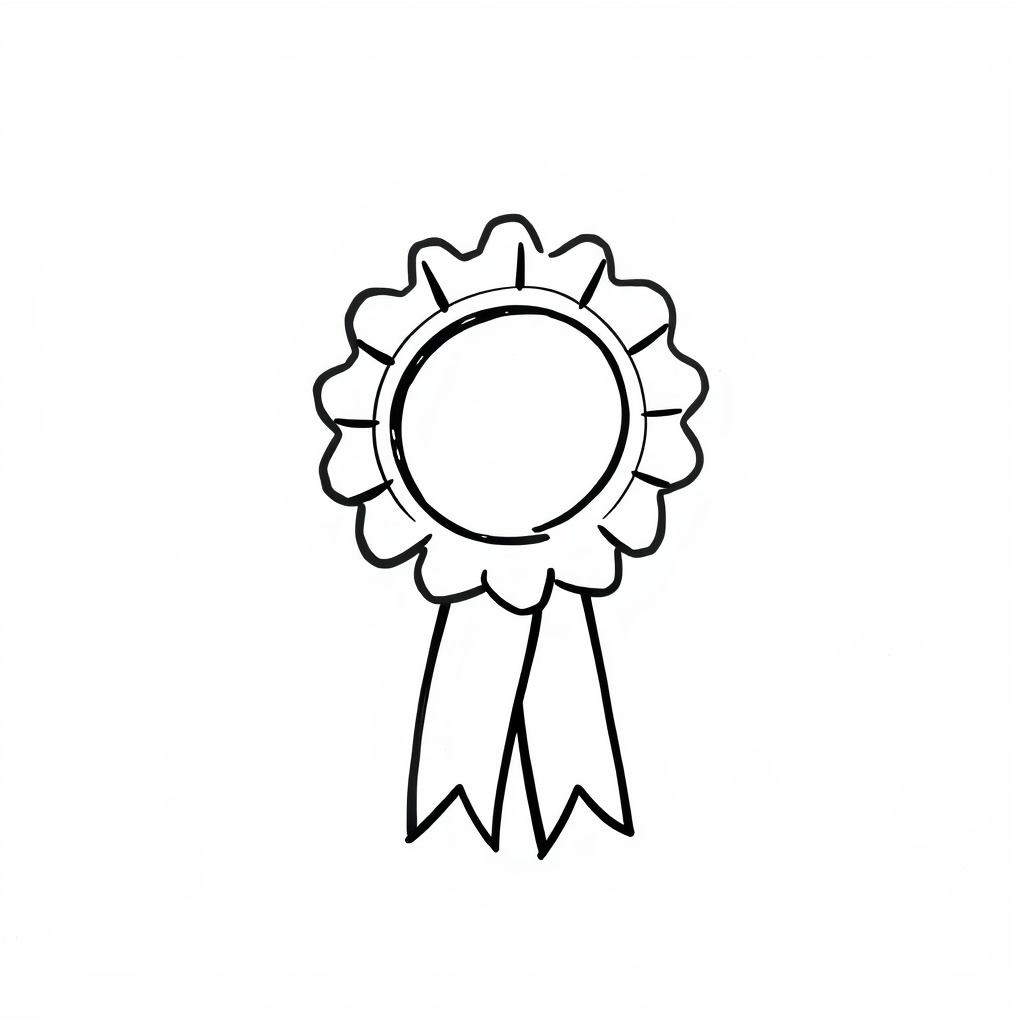 Award ribbon on winner